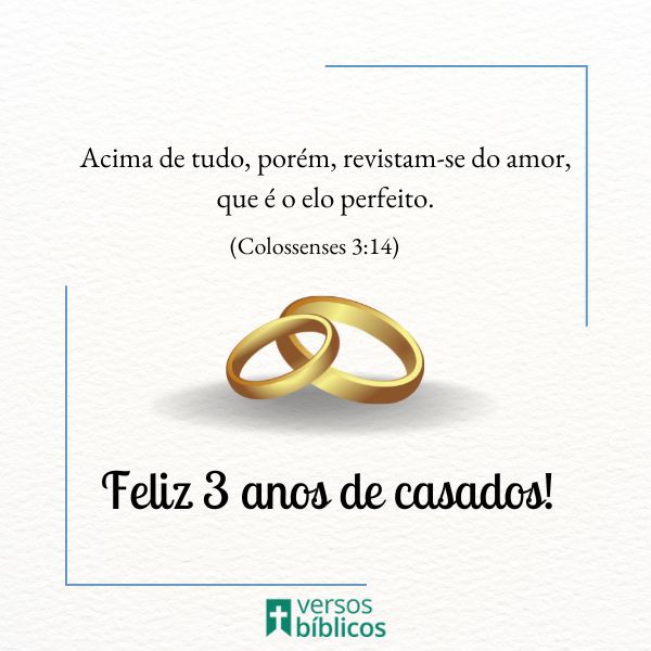 3 anos de Casados: Versículos para bodas